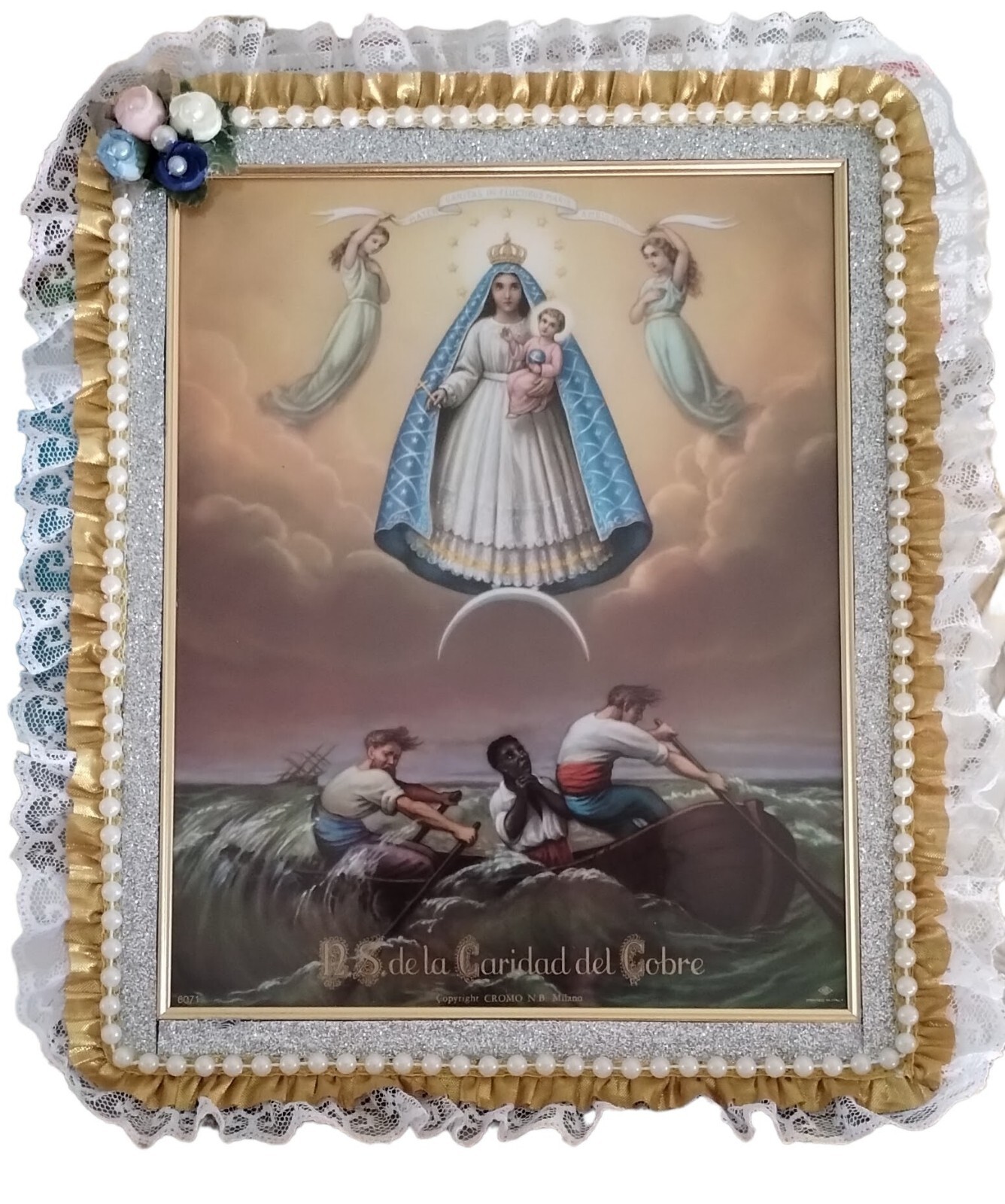 Virgen Caridad Del Cobre   Our Lady Of Charity Frame Handmade Decor  8