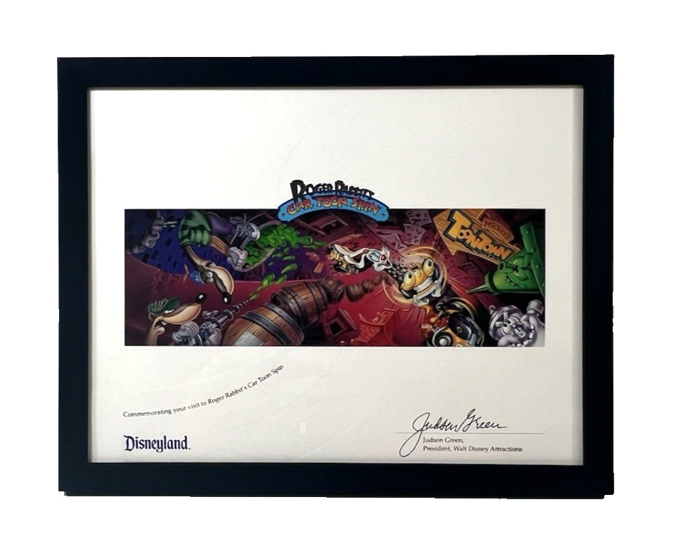 Disneyland Roger Rabbit's Cartoon Spin Commemorative Print (1994) Framed