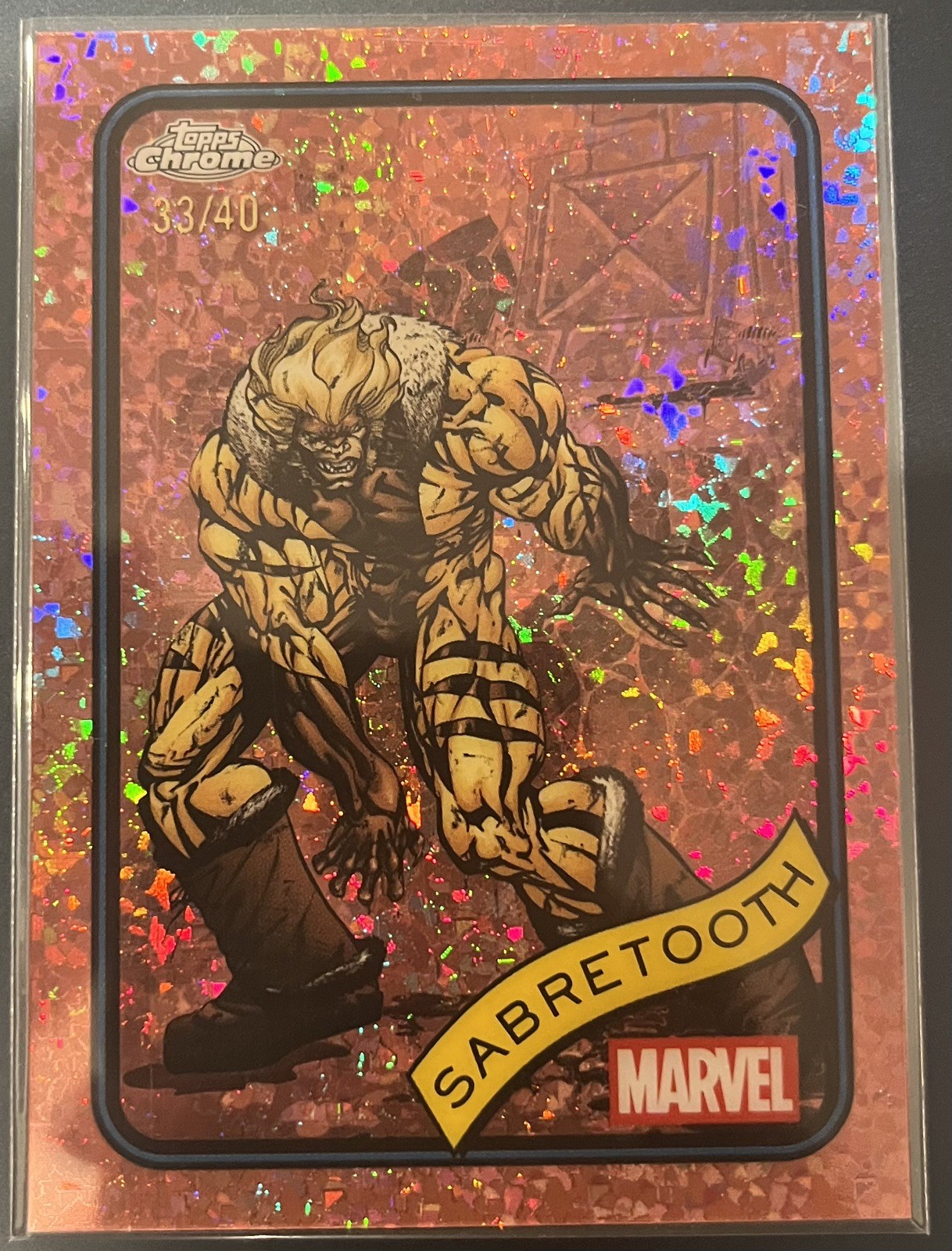 2025 Topps Chrome Marvel Rose Gold Refractor Sabretooth #92 /40
