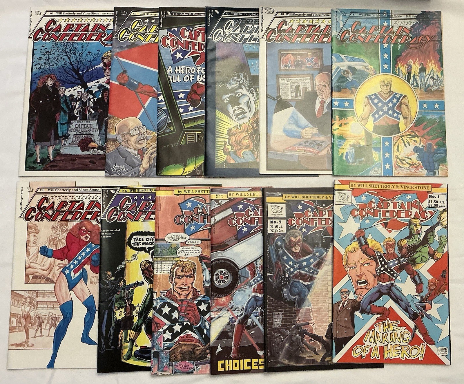Captain Confederacy #1-12 1986 Complete Set
