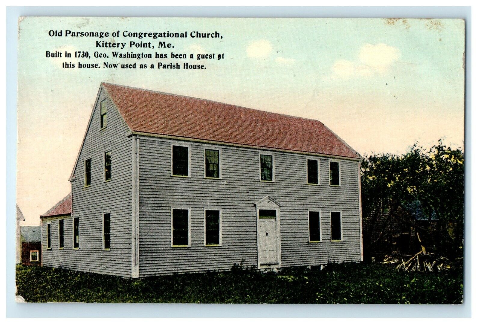 1916 Old Parsonage of Congregational Church, Kittery Point, Maine ME Postcard