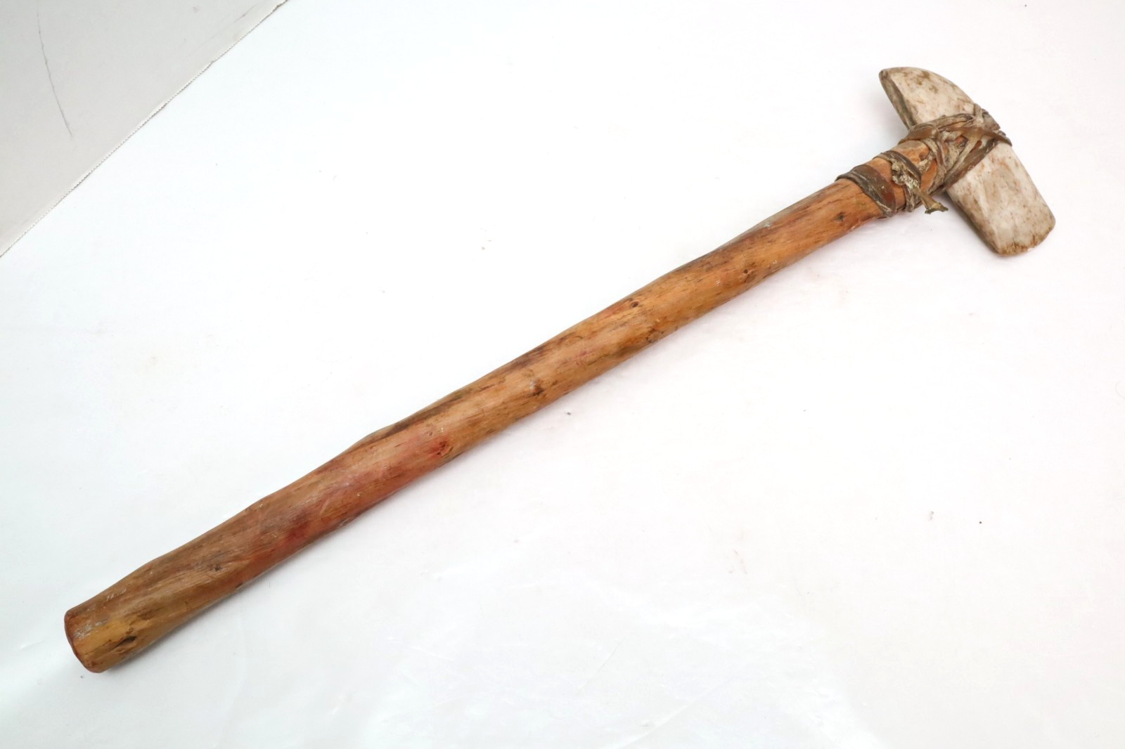 Antique Plains Native American Indian Stone Skull Cracker Tomahawk 24\