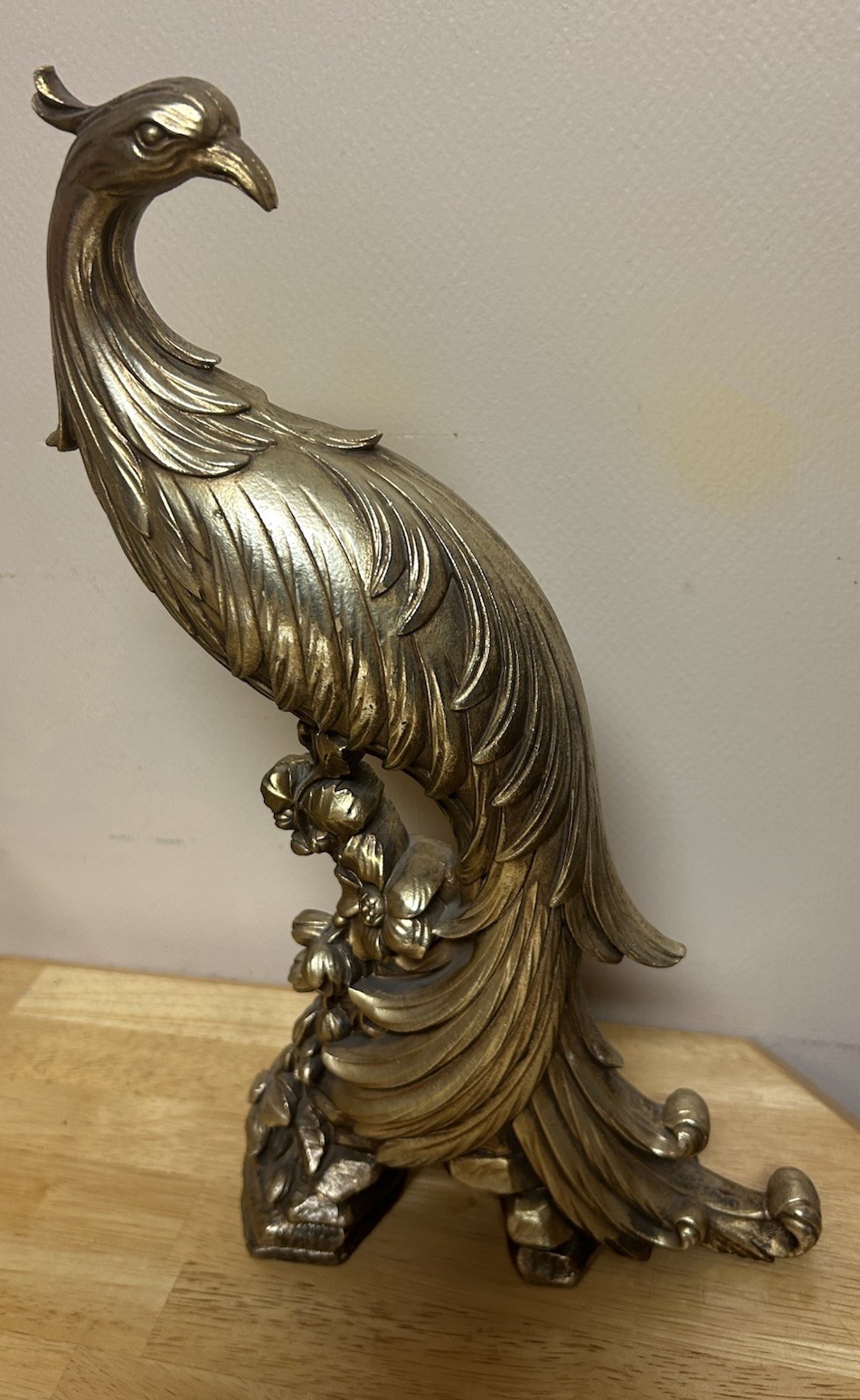 Vintage Syroco Gold Gilted Peacock MCM Hollywood Regency