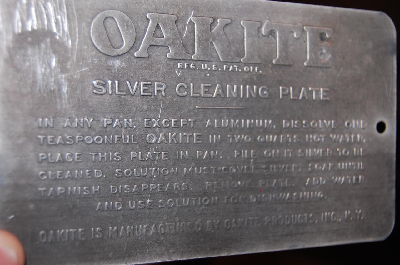 Antique Oakite Products NY.Silver Cleaning Plate Advertising Metal Tag Sign