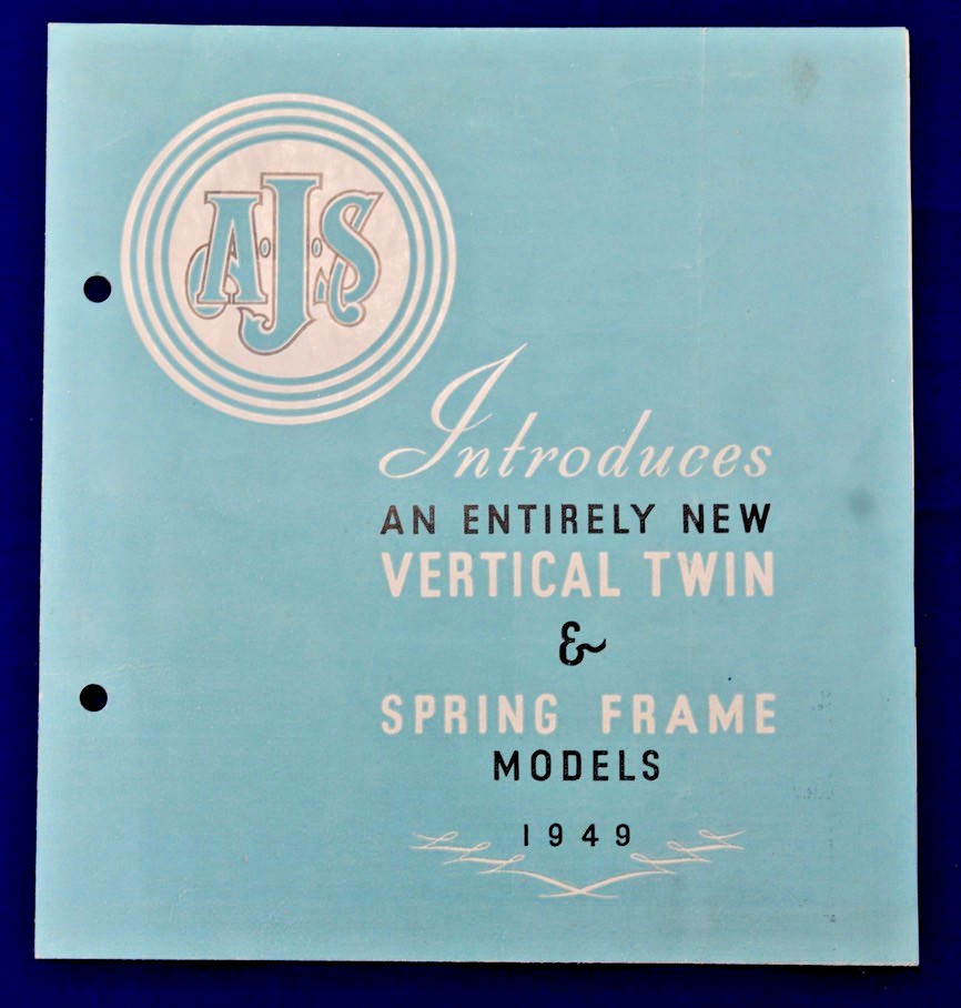 Original factory  1949 AJS sales brochure, 500 twin and models 16, 18