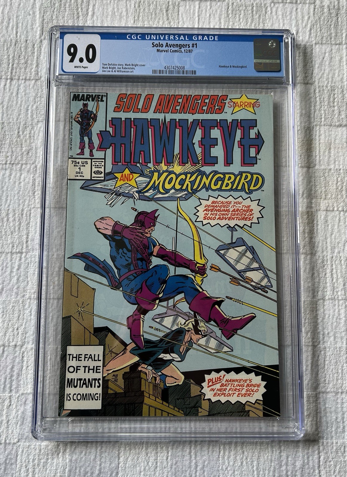 Marvel Comics Solo Avengers Hawkeye Limited Series #1 CGC 9.0 White Pages