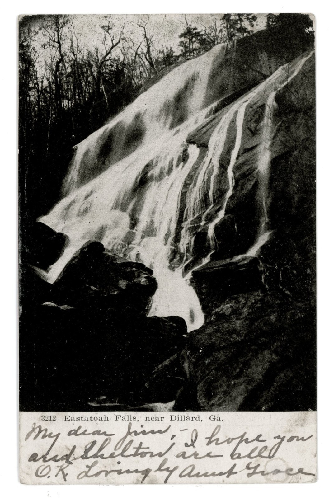 Dillard, GA Postcard Eastatoah Falls Near Dillard GA Georgia 1906 Undivided Back