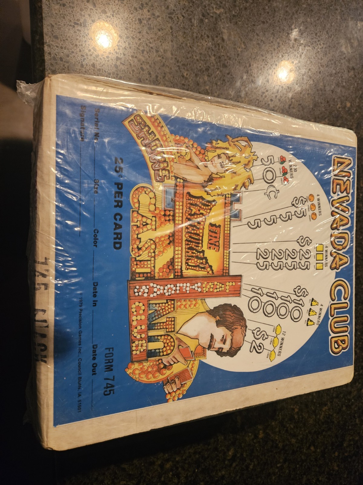 Vintage 1979 Nevada Club Casino Game Precision Games Iowa Form 745 Sealed Box