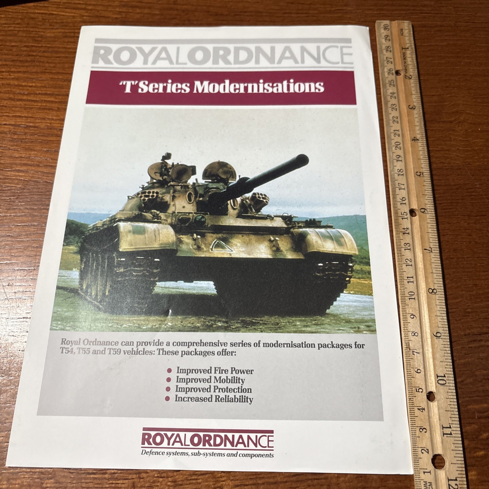 VTG Royal Ordnance T Series Tank Modernizations T54 T55 T59 Military Brochure