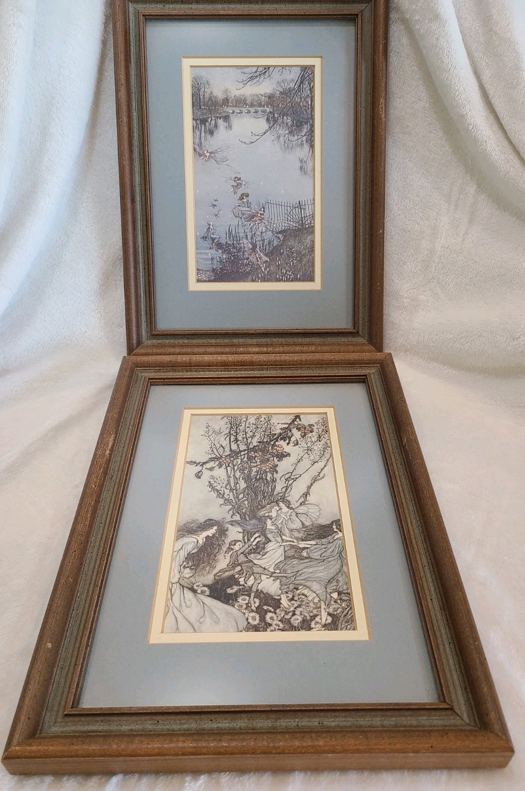 Pair Of Vintage Arthur Rackham Framed Print Fairy Princess Peter Pan 1976 London