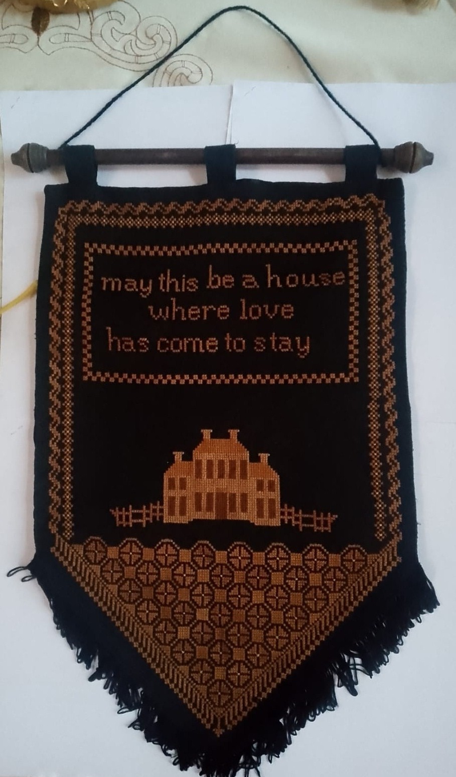 Vintage Handmade Palestinian Embroidered Wall Hanging Ramallah Palestineمطرزات