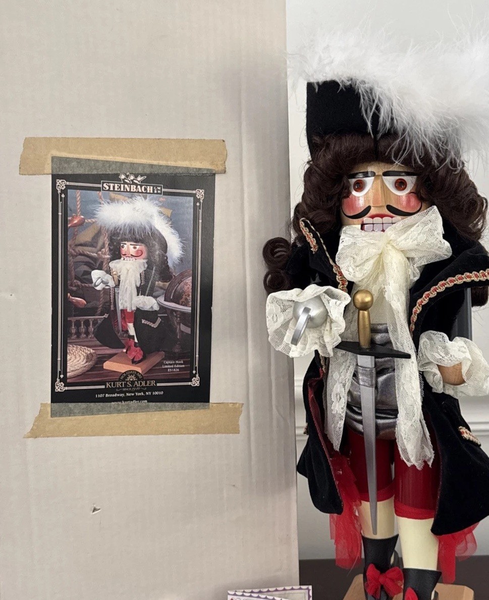Steinbach Captain Hook Nutcracker- Large-Signed-Original Box