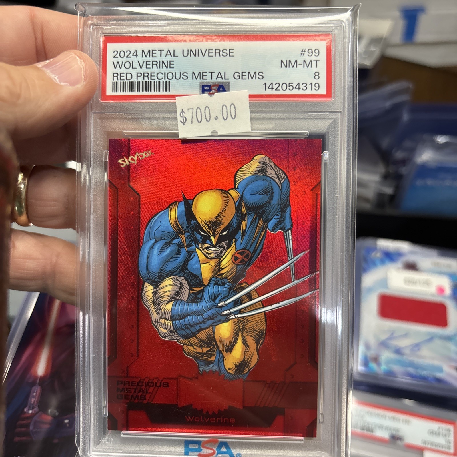 /100 Wolverine 2024 Marvel Metal Universe Precious Metal Gems Red PMG PSA 8  🔥
