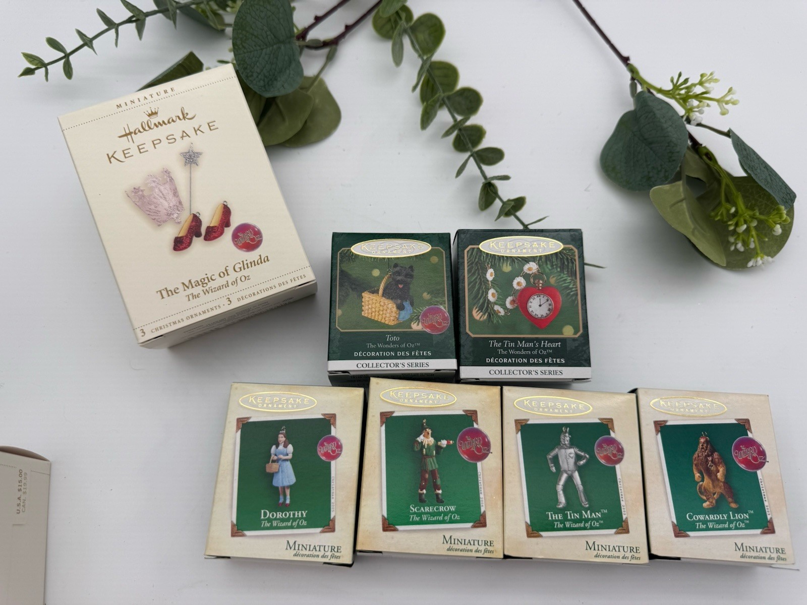 Hallmark Keepsake Wizard of Oz Miniature Ornaments Lot of 9 NIB Dorothy Glinda