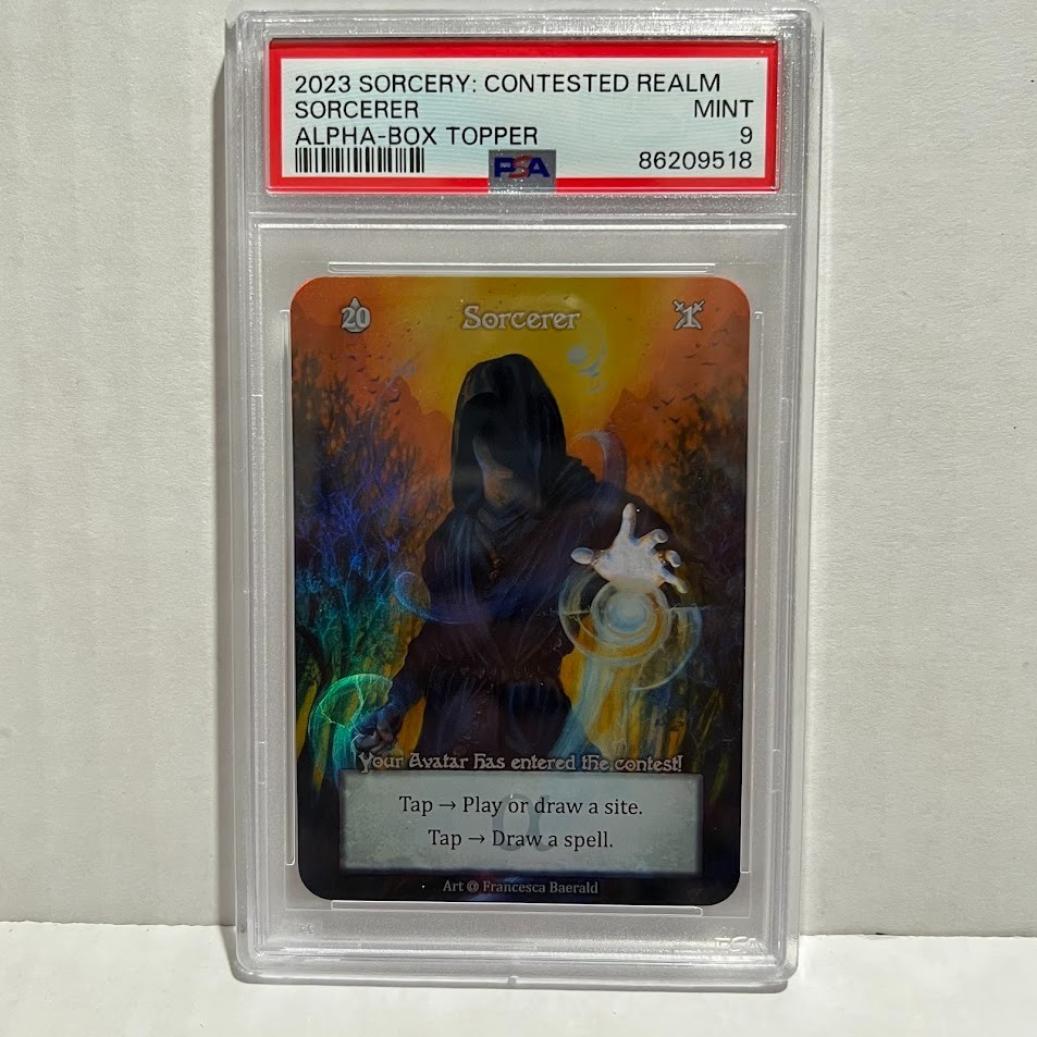 2023 Sorcery Contested Realm Kickstarter Alpha Box Topper Sorcerer Foil PSA 9