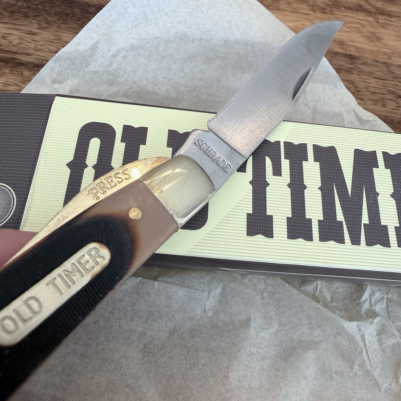 New Old Stock Schrade Old Timer 1940T Trapper Lockblade Pocket Knife USA 