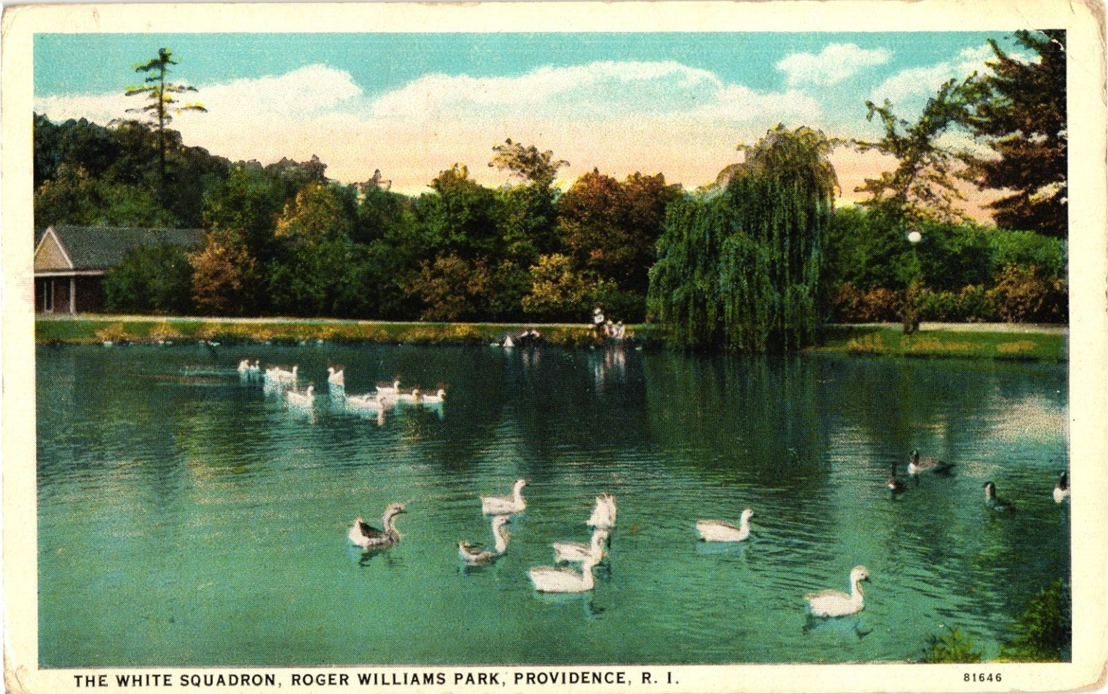The White Squadron Roger Williams Park Providence RI White Border Postcard 1919
