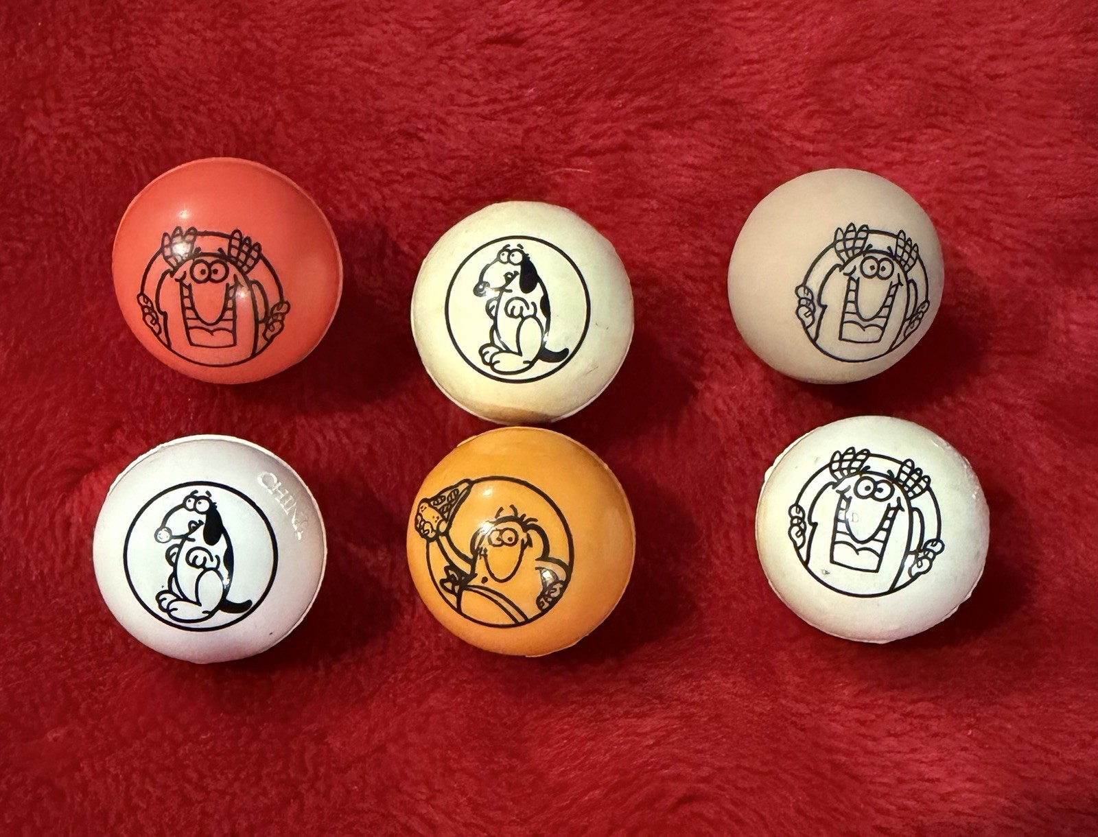Vintage 1980s Little Caesars Free Pizza Bouncy Balls Lot of 6 Promo Prizes