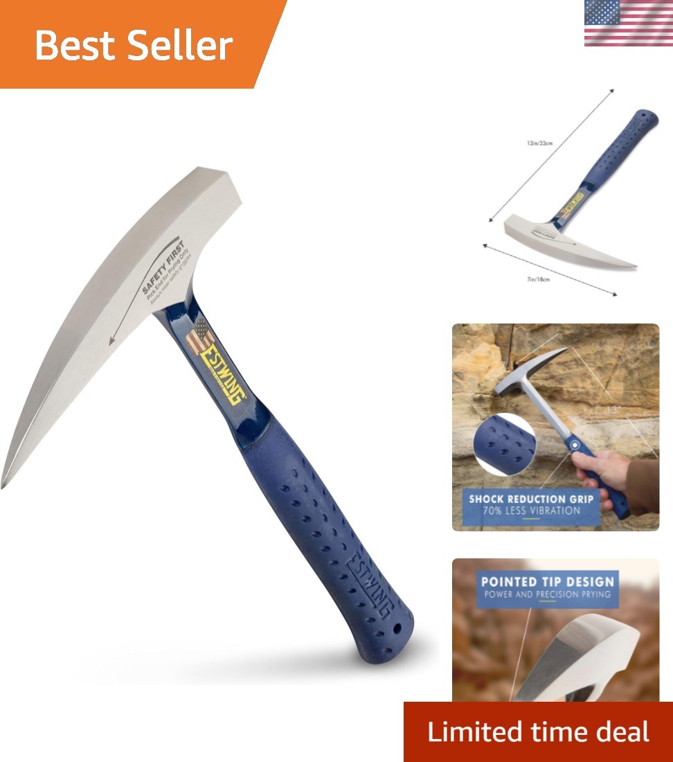 E3-22P Rock Pick - Durable 22 oz Hammer with Pointed Tip for Geologists