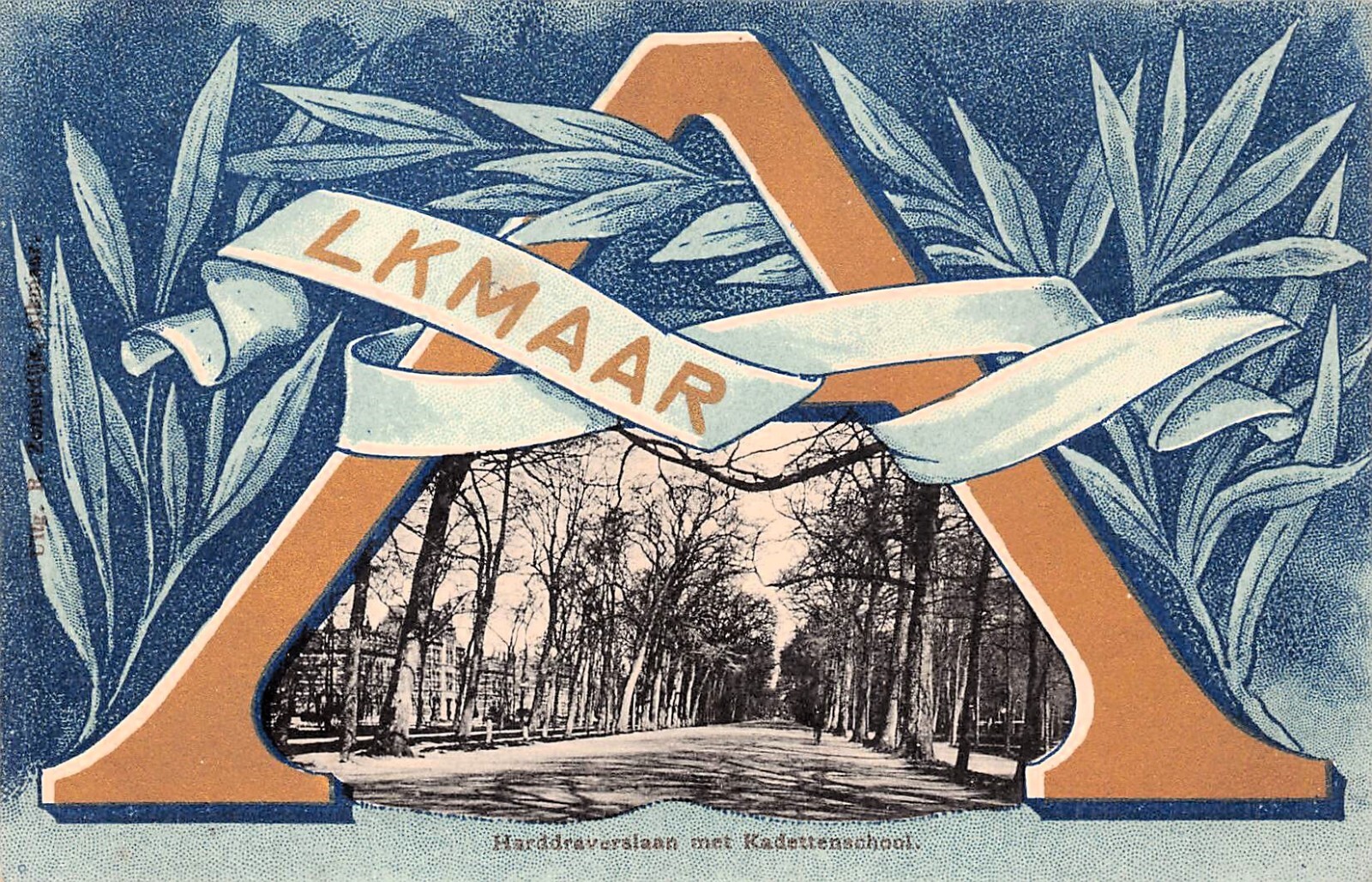 Alkmaar Netherlands Military Cadet School Early 1900s Postcard D30