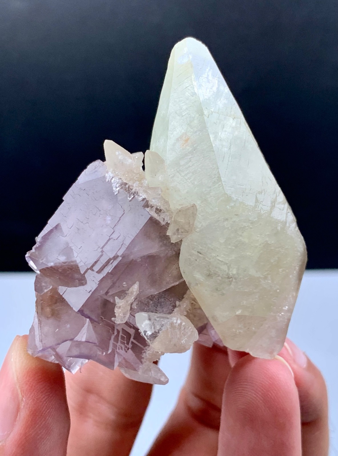 81 Gram Nice Combo Of Cubic Fluorite With Green Calcite From Baluchistan Pak.