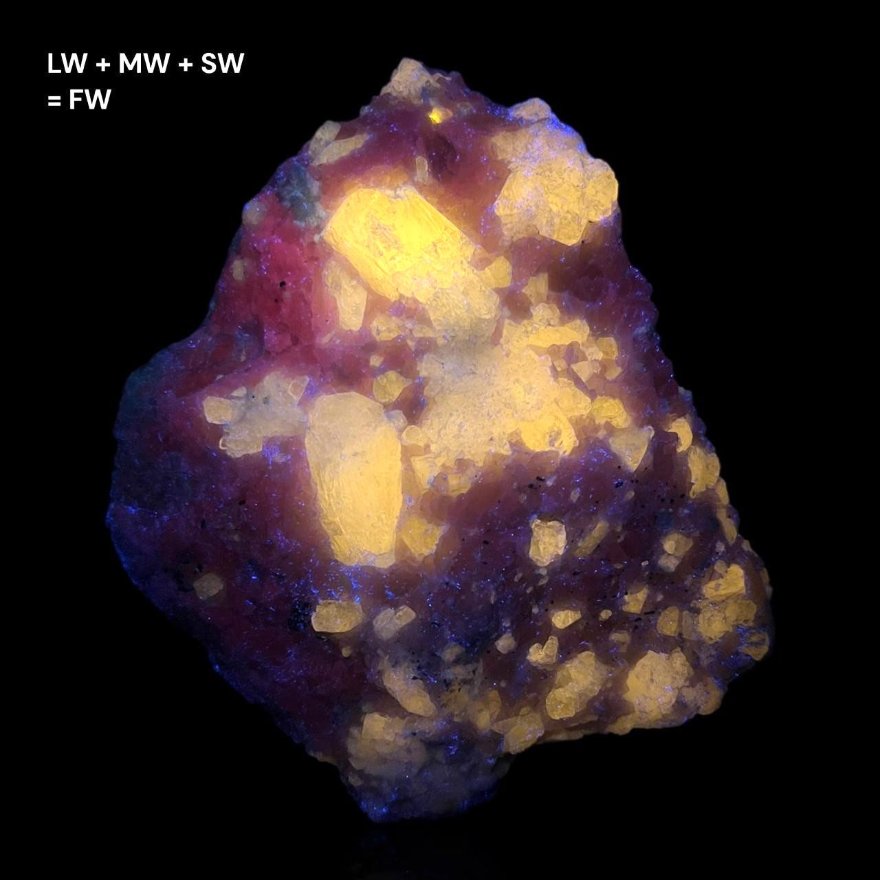 Beautiful Bi Color Fluorescent Marialite Scapolite On Calcite Matrix 4135 Gram