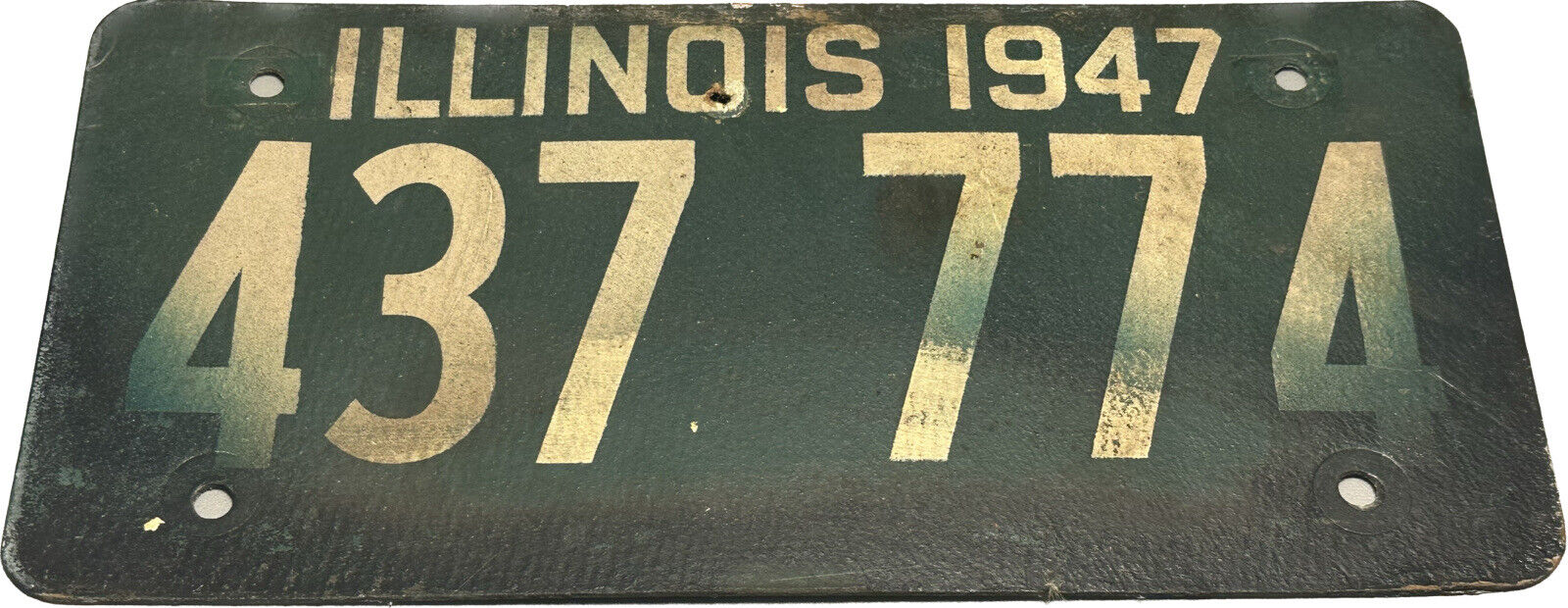 1947 Illinois license plate IL 47 fiber board