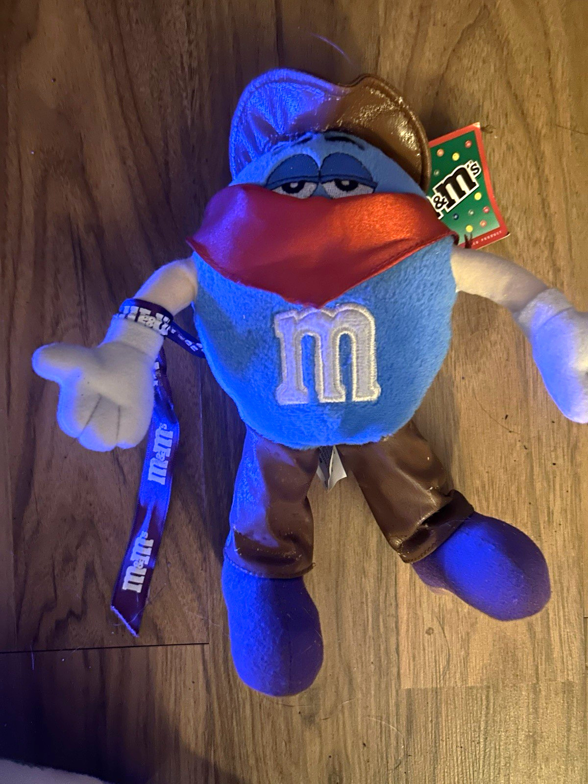 M&M\'s Blue Character Plush Toy w/ Tag & Ribbon Candy & Nuts Theme