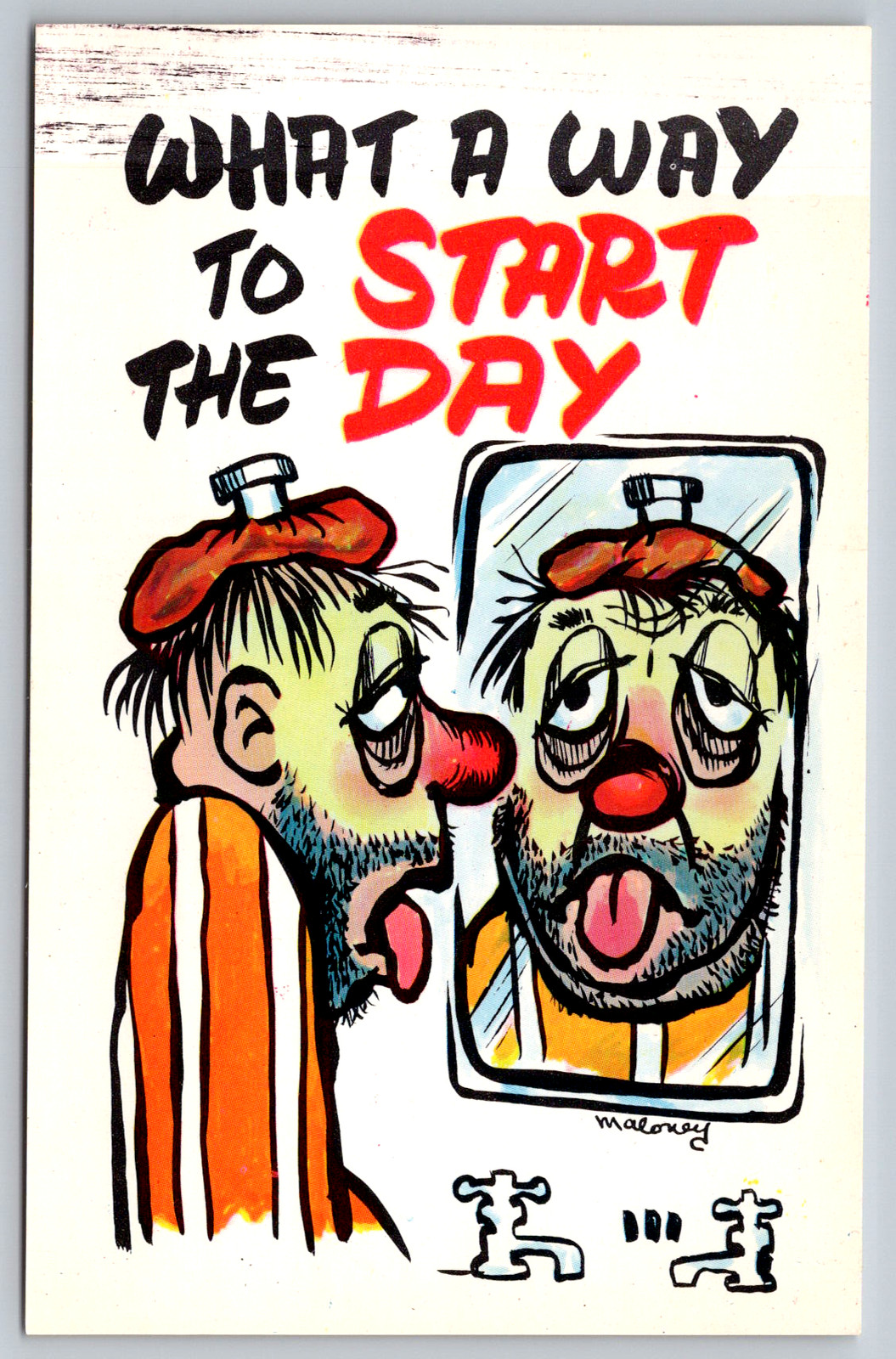 c1960s Maloney Comic Humor Sick Day Funny Chrome Postcard