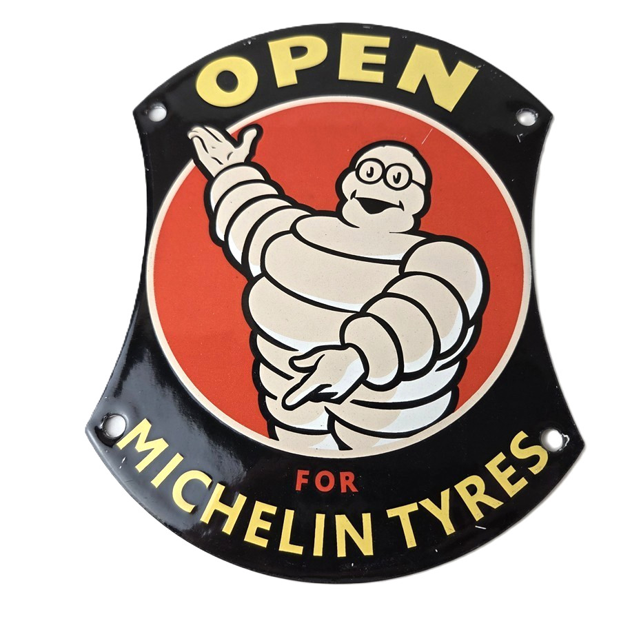 Vintage Michelin Tires Sign - Gas Auto Motorcycle Rubber Service Sign