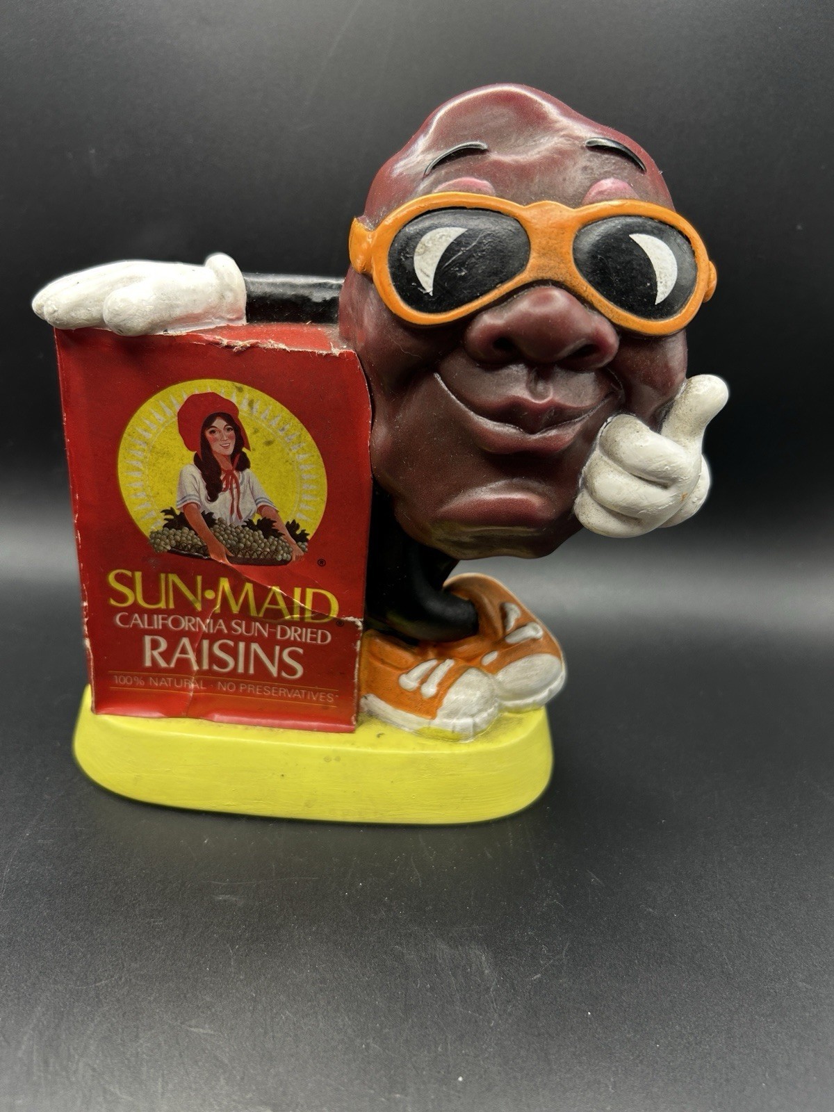 Vintage 1987 Sun-Maid California Raisins Rubber Coin Bank