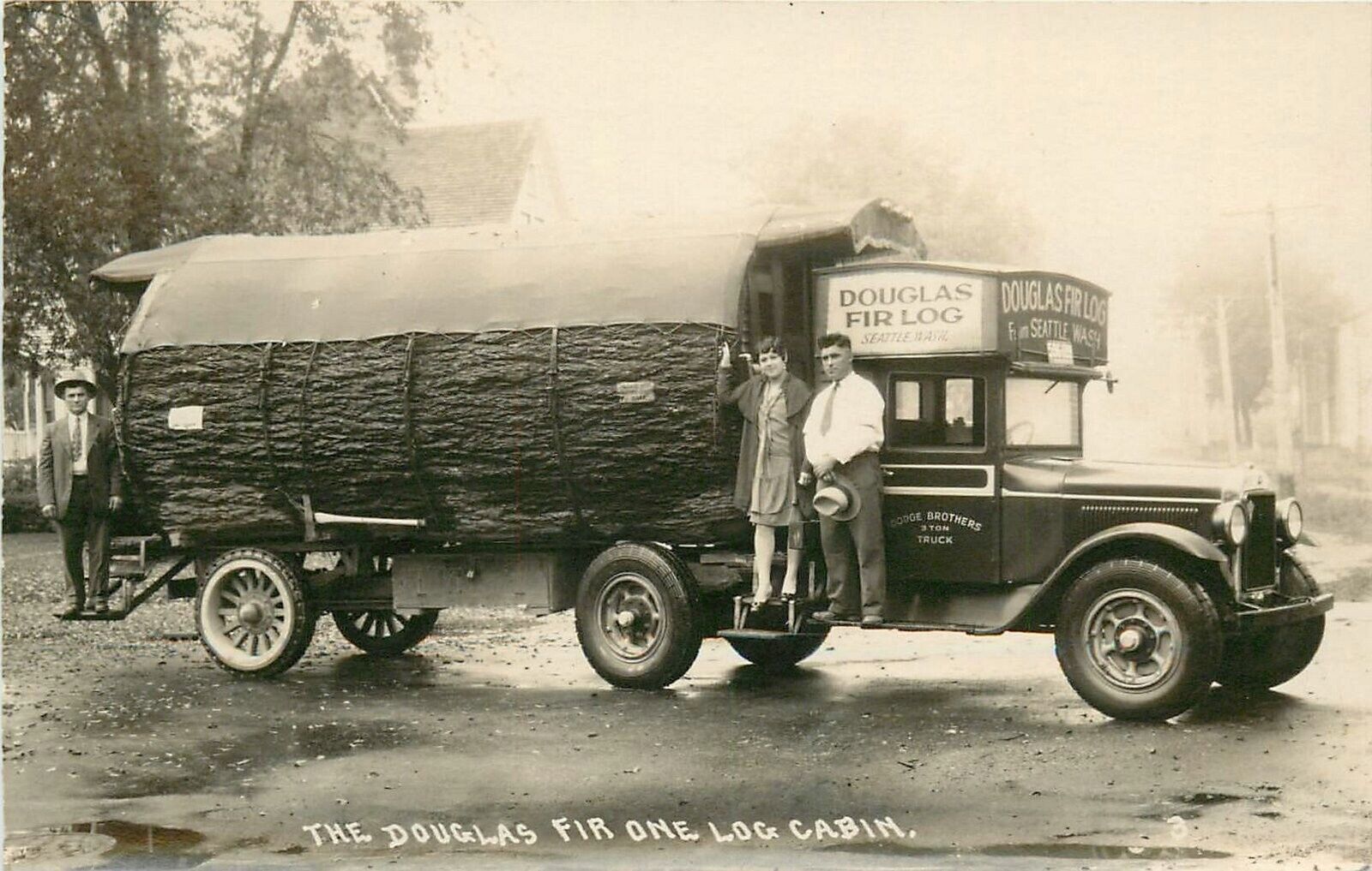 Postcard RPPC 1920s Washington Seattle Douglas Fur Log Truck WA24-2245