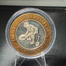 10 Dollar Gaming Token . 999 Silver Boomtown Hotel/Casino Reno Nevada picture