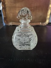 vintage or antique clear glass or crystal perfume bottle  picture
