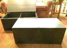 Vintage 1960s U.S. Army Footlockers  (2) One w/Tray; Excellent Condition picture
