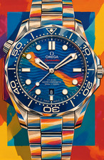 Omega Seamaster Watch 11x17 Poster Luxury Colorful Vintage Style wall art picture