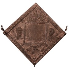 Antique 1890s Americana Copper Wall Hung Hat Coat Rack Washington Lincoln Repair picture
