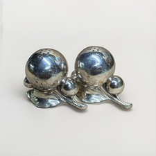 Weidlich Bros WB Mfg Co Silverplate Berry Salt Pepper Shakers Vintage Pair picture