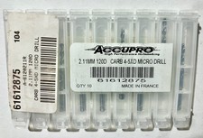 Lot of 10 ACCUPRO Solid Carbide Micro Drills 2.11 Diameter 120 Degree picture