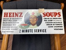 NICE~ 1940s era Graphic HEINZ SOUP TIN SIGN ~100% ORIGINAL picture