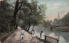 Matlock Bath England River Derwent Lovers Walk Vtg Postcard J57 picture