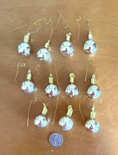 Vintage Gold Mercury Glass Christmas Tree Ornaments w/Gold Foil Neck, Lot of 11 picture
