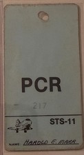 Vintage NASA STS-11 PCR Badge Challenger 41B Harold Marr 1984 Access Pass picture