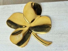 Gerity 24K Gold Electroplate Four Leaf Clover Paperweight picture