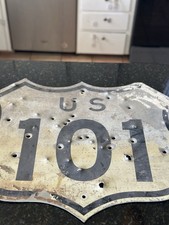Vintage 1961 US Highway 101 Oregon California Washington Road Sign Metal 28 x 24 picture