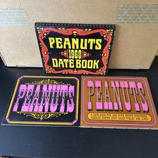 Lot of 3 Vintage Peanuts Date Books 1966 1967 1968 Determined Productions picture