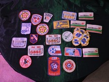 Lot of 30+  VIntage Motorcycle Stickers, Patches and One Pin picture