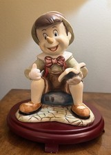 5th Avenue Collection Disney Porcelain Pinocchio Figurine on cherry wood base picture