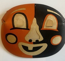 Vintage 1950s Halloween Masklite Luminous Clown (?) Cardboard Mask picture