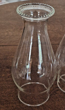 True Vintage CLEAR GLASS BEADED TOP CHIMNEY FOR KEROSENE OIL-STYLE LAMP picture